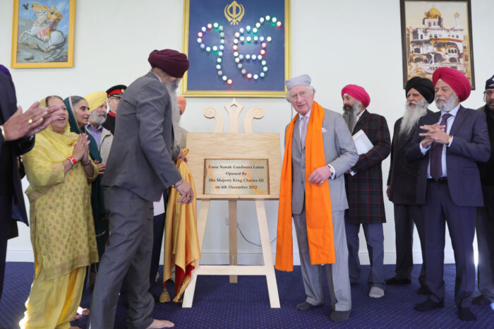 King Charles III commemorates the opening of newly built Gurdwara in Luton