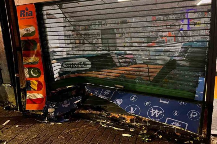 Car smashes into Blackburn shop leaving the owner in despair