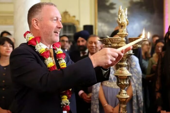 Downing Street lit up with diyas ahead of Diwali celebrations
