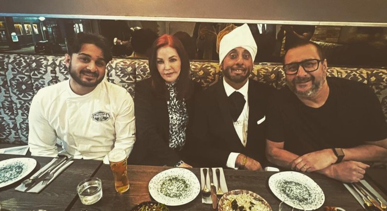 1 A Actress and entrepreneur Priscilla Presley dines out with her team at an Indian restaurant in Glasgow