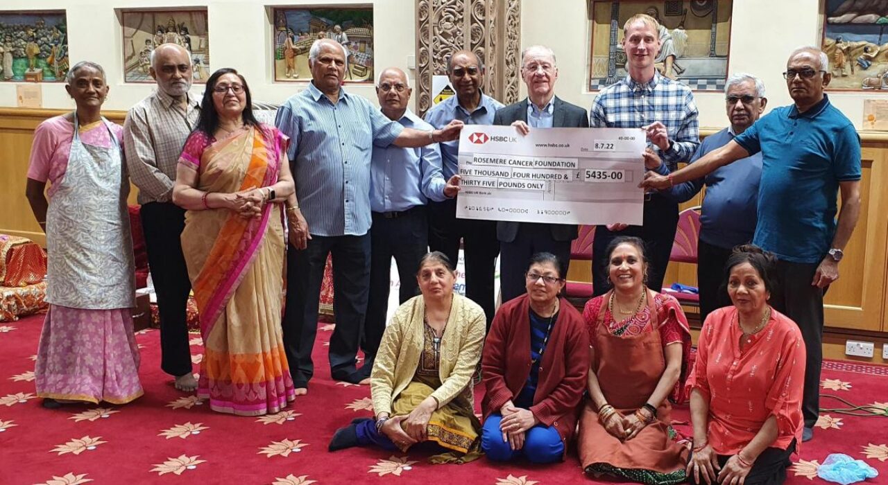 1 A Preston Hindu Society makes a generous donation to a cancer charity