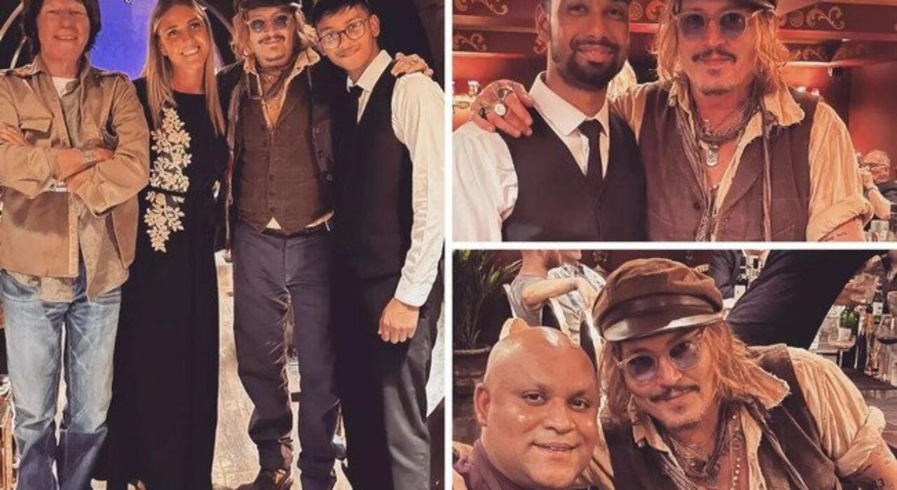 2 A Johnny Depp dines at an Indian Restaurant in Birmingham