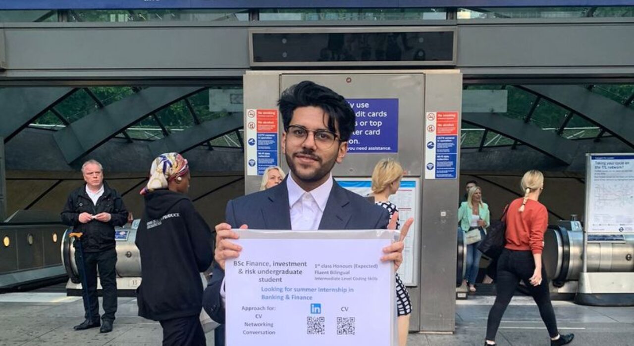 2 A Young East London man takes a unique approach to land an internship