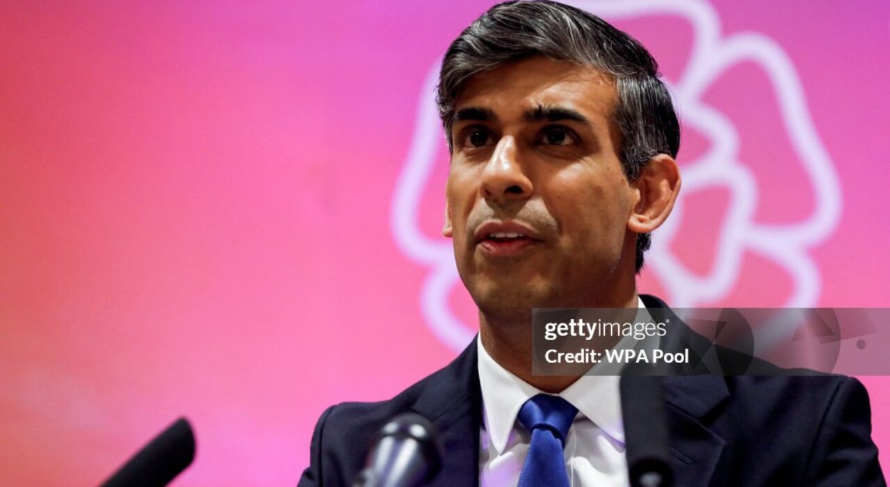 NORTHALLERTON, ENGLAND - JULY 5: British Prime Minister Rishi Sunak speaks after winning the count for the Richmond and Northallerton constituency during the UK general election on July 5, 2024 in Northallerton, England. The incumbent MP former Prime Minister and Conservative Party Leader Rishi Sunak holds the Richmond Constituency with 23059 votes. Sunak says Labour have won this election. (Photo by Temilade Adelaja - WPA Pool/Getty Images)